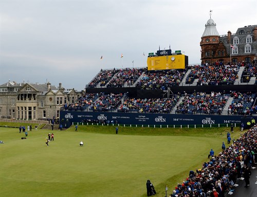 Spectators Watching Golf At The Open At St Andrews