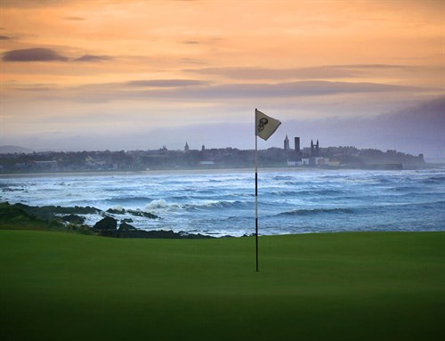 Golf Pin At Dawn